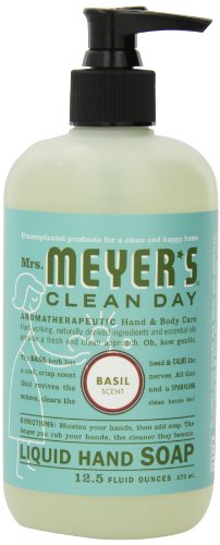 Mrs. Meyer's Clean Day Liquid Hand Soap, Basil, 12.5-Ounce Bottles (Case of 6)
