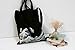 ASAPS Black Printed Vintage Canvas Tote Bag with Handles