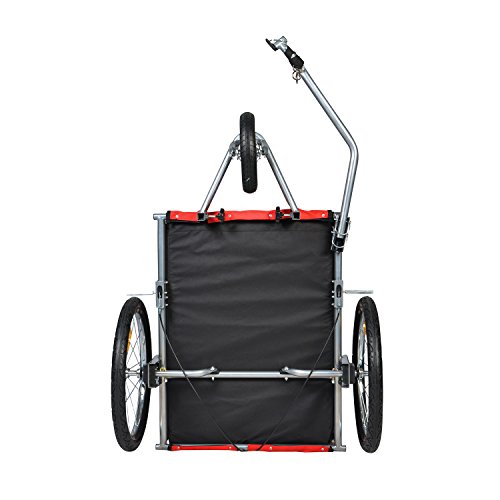 Enjoi Pet Bike Trailer Dog Cat Bicycle Carrier Stroller Jogger Shopping Cycling Wagon (Black & Red)