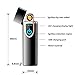 USB Rechargeable Electric Lighter - SHAREMORE Double Sided Windproof Coil Slim Lighter with Touch Controls, Portable Smart Fingerprint Sensor Ignition Tool (Black)