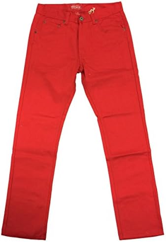 PARISH NATION Men's Over Dye Twill and Denim Pant, Crimson, 42