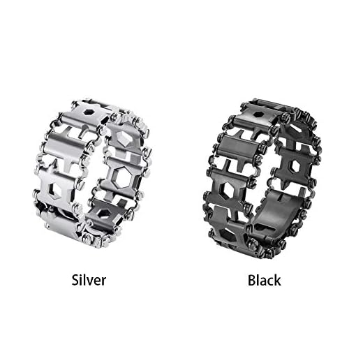 Outdoor Multi-Tool Bracelet,29-in-1 Outdoor Detachable Steel Tread Chains, Screwdriver Wrench Can Bottle Opener, for… - Image 6