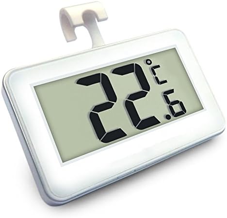 Fredhome Digital Fridge Freezer Room Thermometer with Magnet Hanging Hook (White)