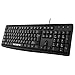 VicTsing Spill-Resistant Wired Keyboard, Computer USB Keyboard with 5 Feet USB Cable and Foldable Stands, Support Windows 10/8/7/Vista/XP, Mac, Linux, Black