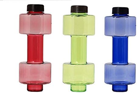 550ML Dumbbell Plastic Cup Travel Sport Fitness Water Drink Bottle Gym Exercise (Blue)