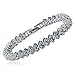 Cyntan Elegant Silver Rhinestone Stretch Bracelet for Women Girls Wedding Bridal Bracelet 17Cm