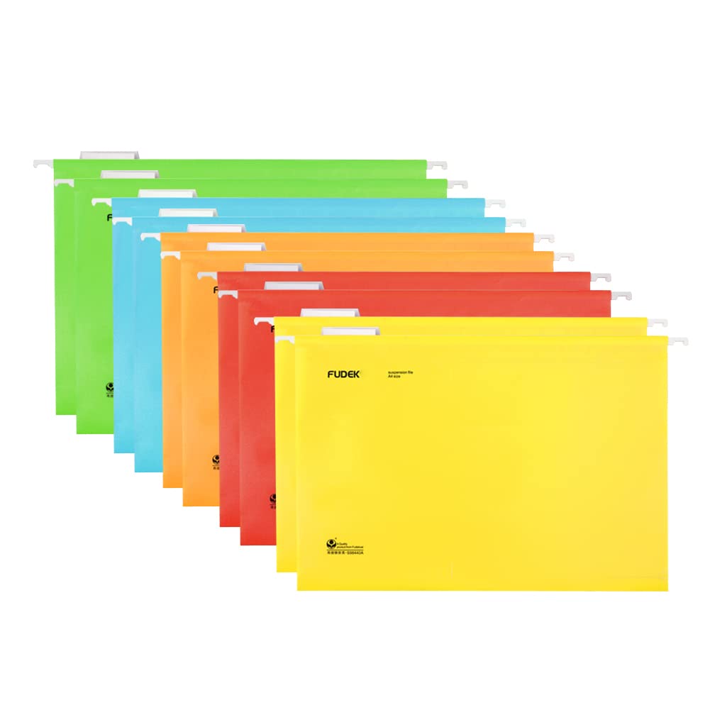 A4 Suspension Files with Tabs and Card Inserts for Filing Cabinets, Polypropylene A4 Hanging Filing Storage Folders Interior Folders for Office Home School (Pack of 10)