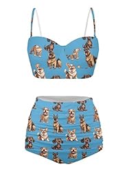 Howilath Women's Tummy Control Bikini Smocked Cute