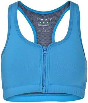Therapy Fashion Full Function Center Zip Front Medium Impact Sports-Bra with Removable Bra Pads