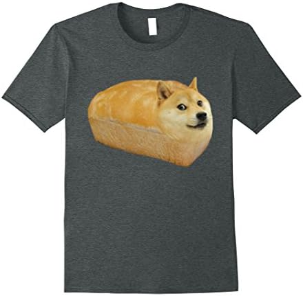 Mens Funny Shiba Inu Doge Bread Meme T-Shirt Medium Dark Heather