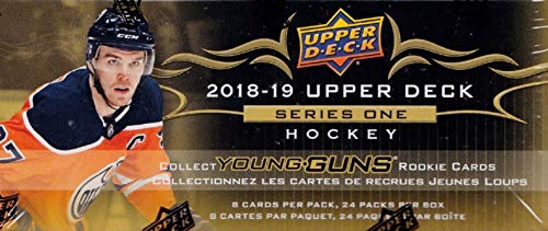 2018 2019 Upper Deck NHL Hockey Series One Factory Sealed Retail Box of 24 Packs Including 192 Cards Total with Possible Young Gun Rookie and Game Used Jersey Cards