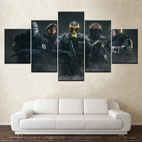 Prints On Canvas Rainbow Six Siege Canvas Prints 5 Panels Hd Print Wall Art Modern Modular Poster Painting For Living Room Home Decor-No Frame