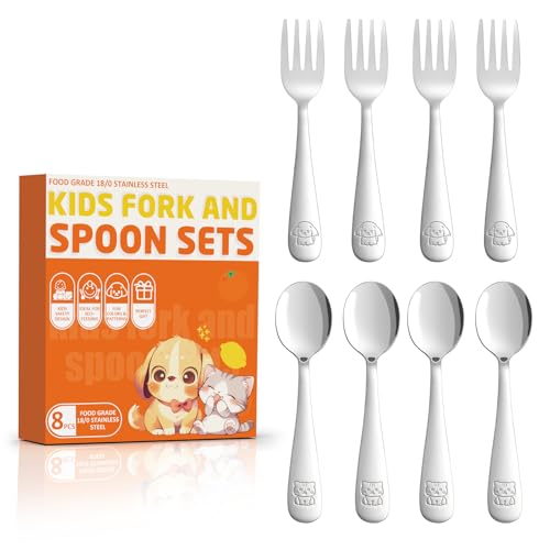Toddler Utensils Set 8-Piece Forks and Spoons