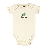 Hudson Baby Organic Sayings Bodysuit, Olive, 3-6 Months