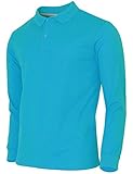 BCPOLO Men's Polo Shirt Cotton Pique Polo Shirt Long Sleeve Polo Shirt