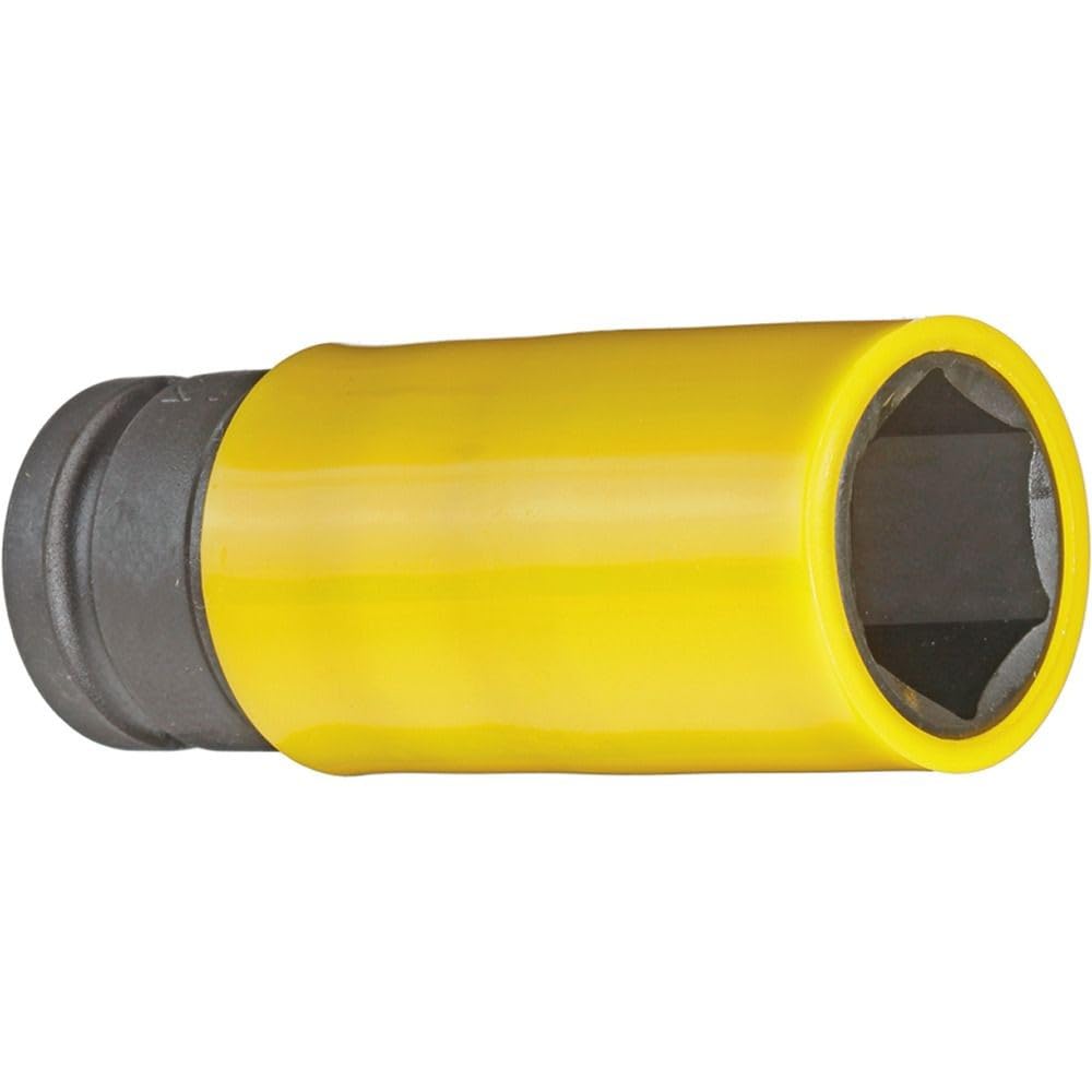 GEDORE red Impact wrench socket with protective sleeve, Socket, 1/2" 12.5 mm drive, Hex, AF 19 mm, Long, Automotive, R63041916