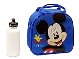 Disney Mickey Mouse Lunch Box Bag with Shoulder Strap and Water Bottle (1) by Unknown
