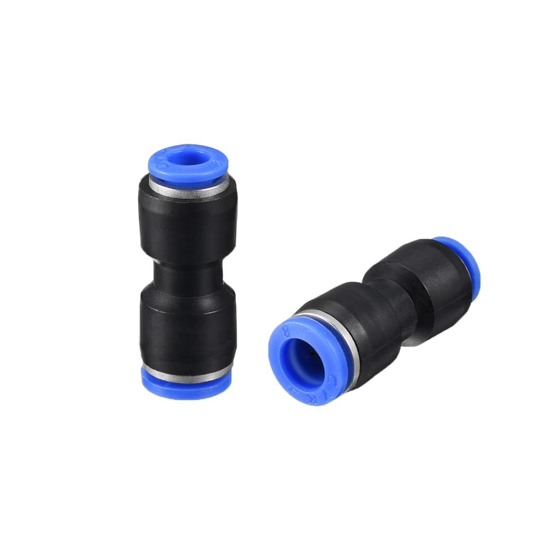 sourcing map Push to Connect Fittings Tube Connect 5/16" -15/64" OD Reducing Straight Union Push Fit Fittings Tube Fittings Push Lock Blue 2pcs