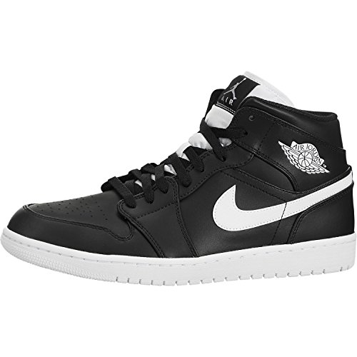 Nike Men's Air Jordan 1 Mid Basketball Shoe Cool Black/White-White 13