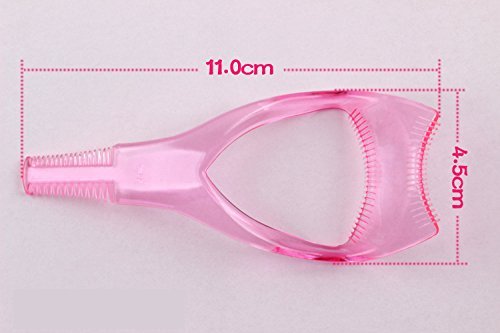 2PCS Women Lady Upper Lower Eyelash Mascara Guard Applicator Guide Template with Eyelash Comb Girls Plastic Eye Lash Assistant Helper Stencil Shaper for Beginners Cosmetic Makeup Tools - Thumbnail 2