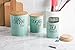 DII Kitchen Accessories Retro Collection, Ceramics, Canister Set, Aqua, 3 Piece