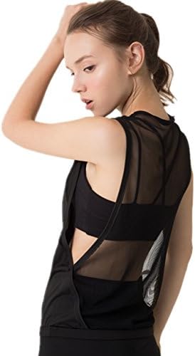 UDIY Women Activewear Mesh Tops Quick Dry Workout Gym Athletic Sleeveless Shirt