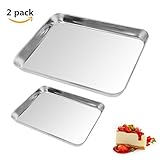 2pack Baking Sheet Cookie Sheets,Pure Stainless Steel Commercial Baking Sheets,Baking Pan Tray Professional,Non Toxic & Healthy,Easy Clean & Dishwasher Safe