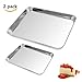 2pack Baking Sheet Cookie Sheets,Pure Stainless Steel Commercial Baking Sheets,Baking Pan Tray&Toaster Oven Sheets,Non Toxic & Healthy & Dishwasher Safe