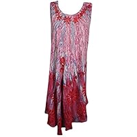 Mogul Interior Women's Summer Dresses Marbled Wash Flowy Cover up OneSize