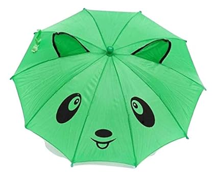 Watermark Polyester Animal Design Small Umbrella for Kids Green