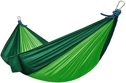 Hammock made from ultra-light parachute silk - Chill Swing - Giant XXL Hammock for two people made of nylon parachute silk 2.70 x 1.40 cm by Ocean5 Colour: green/dark green