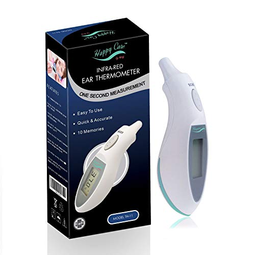 Fast Digital Infrared Baby Ear Thermometer - Medical Temporal Highly Accurate Quick Read in 1 Second in both F and C, Memory Recall Up to last 10 Readings, For Adults and Babies - Thumbnail 6