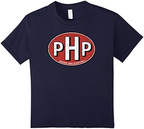 Kids Kryptic Society: Vintage Computer Programmer PHP T-Shirt 10 Navy