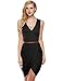 Meaneor Women Wrap V Neck Sleeveless Sexy Draped Cocktail Club Dress w/ Belt