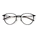 Komehachi - Super Light Unisex Vintage Simple Elegant Round Metal RX-Ready Eyeglasses Frame with Clear Lenses (Black)