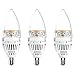 SANSI E12 LED Candelabra Light Bulb, 65 Watt Equivalent 650 Lumens, 6W Ceramic LED Candle Light Bulbs, Soft Warm White 2700K Chandelier Bulbs, Non-Dimmable 3-Pack
