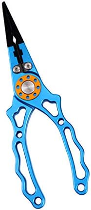 MYGYSJK Portable, Durable, Easy to Use Aluminium Alloy Fishing Lure Plier Split Ring Cutter Scissor with Sheath Lanyard - Blue