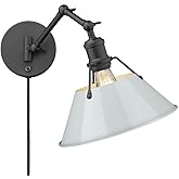 Golden Lighting 3306-A1W BLK-DB Orwell - 1 Light Articulating Wall Sconce in Transitional Style - 9 Inches high by 10 Inches 