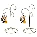 HOHIYA Ornament Display Stand Holder Christmas Hanger Hook Dog Cat Glass Ball Bauble 4 Arms 12inch Gold 2 Pcs Taiwan Made