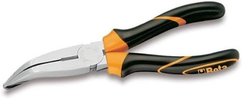 Beta 11640040 Model 1164 Bm200 Bent Flat Knurled Nose Pliers, Bi-Material Handles, 200mm Extra Long