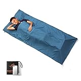 WILD-WIND Backpacking Sleeping Bag Liner Travel Sheet for Comping Hiking Airport Hotel Pillow Insert