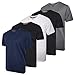 5 Pack:Men’s V Neck Quick Dry Fit Dri-Fit Short Sleeve Active Wear Training Athletic Essentials T-Shirt Tee Fitness Gym Workout Undershirt Top-Set 3,Sthumb 1