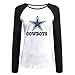 Creamfly Womens Dallas Blue Star Long Sleeve Raglan Baseball Tshirt L