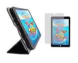 iShoppingdeals - Black Folding Folio Cover Skin Case and Clear Screen Protector for Insignia Flex 8