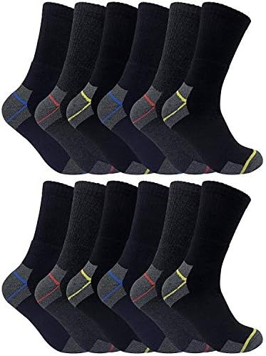 6, 12, 18, 24 Pairs Mens Socks Heavy Duty Work Footwear Multipack Size 6-11 UK