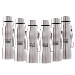 NIRLON stainless steel water bottle for kids, travelers, trekking, hiking, school & office bottle (pack of 06) 1000 ml