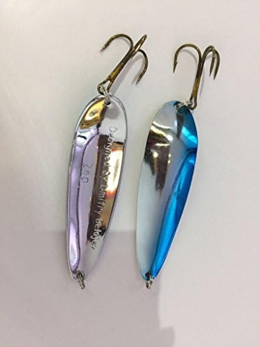 Salmon, trout, pike 2 X Silver blue 24g spoon lures, spinner baits, fishing baits, spinners for any water for professional fisherman!!! 2 pieces!!!