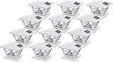 GreenLighting 5x5 Solar Post Cap Light with 4x4 Base Adapter (White, 12 Pack)