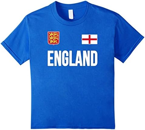 unisex-child ENGLAND T-shirt English Flag Tee Soccer Jersey Style 10 Royal Blue