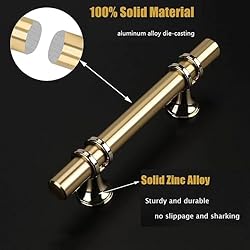 Haliwu 10 Pack Gold Cabinet Handles, Brushed Brass